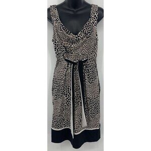 BCBG Maxazria Dress Small Black Floral Shift Cowl Neck Sleeveless Stretch B41